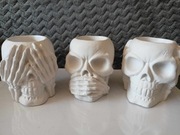 Odlewy gipsowe surowe (czaszki i twarz)