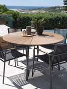 Stół ogrodowy RANGSTRUP Ś130 naturalny/czarny