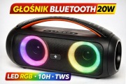 Głośnik Bluetooth Boombox LED RGB 20W | 10h | TWS | USB | AUX
