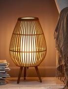 Lampa podłogowa 54 cm wys. Rattan bambus naturalne materiały pleciona