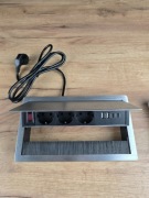 Aluminiowe gniazdko listwa do zabudowy biurkowej #1