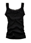 Bluzka czarna koronkowa koronka koszulka top elastyczna seksowna 38 ideał