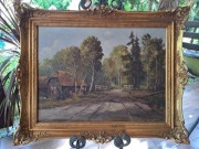 "Pejzaż Leśny"- Erich Zimmermann, obraz olejny na płótnie .