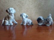 PORCELANOWE FIGURKI PSÓW - KOMPLET