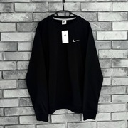 Bluza bez kaptura crewneck Nike air Swoosh haft logo czarna black Tech