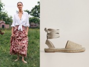 MANGO sznurkowe espadryle kremowe plecione gladiatorki NOWE 38