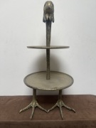 Stara Metalowa Patera Etażerka Dekoracyjna