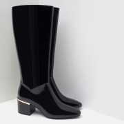 Zara lakierowane buty kozaki do kolan botki na obcasie 36 kowbojki 