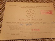 Karta gwarancyjna. RFSG   PRL
