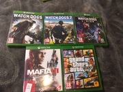 Zestaw gier na Xbox One GTA V , Watch Dog, Mafia 