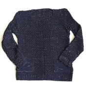 Sweterek damski granatowy ze złotą nitką Sweter rozmiar S/M