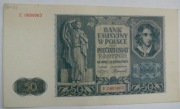 Banknot  50 zł    Polska 1941 r   ser E   0689963    stan 2