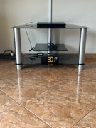 Szafka rtv metalowa szklana chrom satyna czarne 