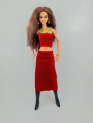 Suknia sukienka ubranko dla lalek Barbie zestaw 8 elementów