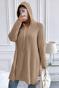elegancki sweter tunika z kapturem  54/56