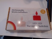 Świece LED dwunastopak elektroniczne ładowane z pilotem