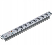 BACHMANN Listwa zasilająca RACK 19' 8x gniazd bez wyłącznika biała