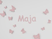 Personalizowana dekoracja do pokoju dziecka – imię + motyw - motyle 3D