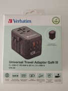 Adapter podróżny Verbatim UTA-05 GaN III globalny