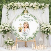 Dekoracja komunia Święta nadruk personalizacja 100x100cm