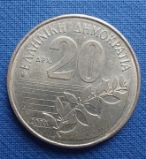 Moneta Grecja 20 drachm 2000