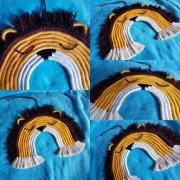 Makrama lew tęcza handmade 