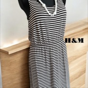 Sukienka tunika w paski zebra na lato H&M S-M wiskoza