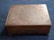 Humidor szkatułka puzderko mosiądz srebrzony 1900 r. Belgia sygnowana