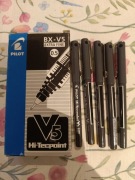 Pilot V5 Hi-Tecpoint czarny zestaw 5szt