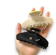 KLAMRA DO WŁOSÓW Balmain !! Logo Hit ! Czarna Beż