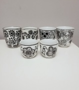 Kubki kubeczki czarki białe czarne wzorki kwiaty jak ikea enthusiasm duka