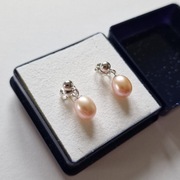 Srebrne kolczyki z perłami pr 925  
