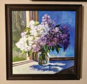 Obraz olejny Bukiet Bzów z ramą 