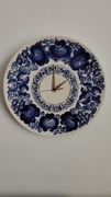 Zegar ścienny Włocławek kwiaty kobaltowe