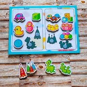 Układanka na rzepy Montessori. Zabawka edukacyjna. Jeden/Dużo. 