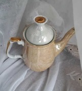 Pomarańczowy stary dzbanek Włocławek PRL