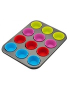 Forma do muffinek z wkładami silikonowymi