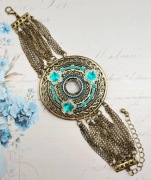 Artystyczna bransoletka bransoleta Boho vintage retro złota
