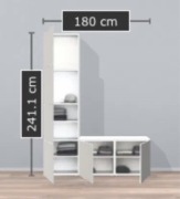 Szafa słupek z siedziskiem ikea Platsa, kształt L