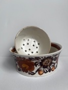 Ikebana fajansowa ZF Koło VINTAGE PRL ręczne malowanie 