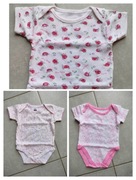 Body krótki rękaw 3sztuki 0-3 miesiące 62