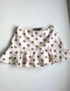 spódnicospodenki spódnica w kropki grochy beżowa brązowa zara S