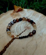 Bransoletka z kamieni naturalnych - agat perski, cytryn, czarny turmalin 