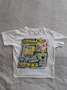 Biała kolorowa bluzka z krótkim rękawem Sponge Bob Sinsay 134