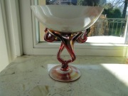 MISA, KIELICH SZKŁO OZDOBNE HUTA ALICJA, PIĘKNY DUŻY, OPALIZUJĄCY RUBIN