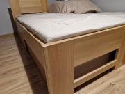 Łóżko drewniane bukowe ze stelażem i materacem 90x200