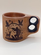 Kubek drewniany, olcha, czerpak ,grawer 