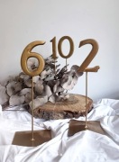 Metalowe liczby litery na stół 1 do 10 złote dekoracja