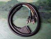 Kabel połączeniowy EURO-SCART (Euro) - 6x RCA (cinch) - długość 1,5m