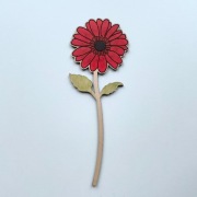 Gerbera czerwona kwiat sklejka prezent ozdoba dekoracja dzień nauczyciela